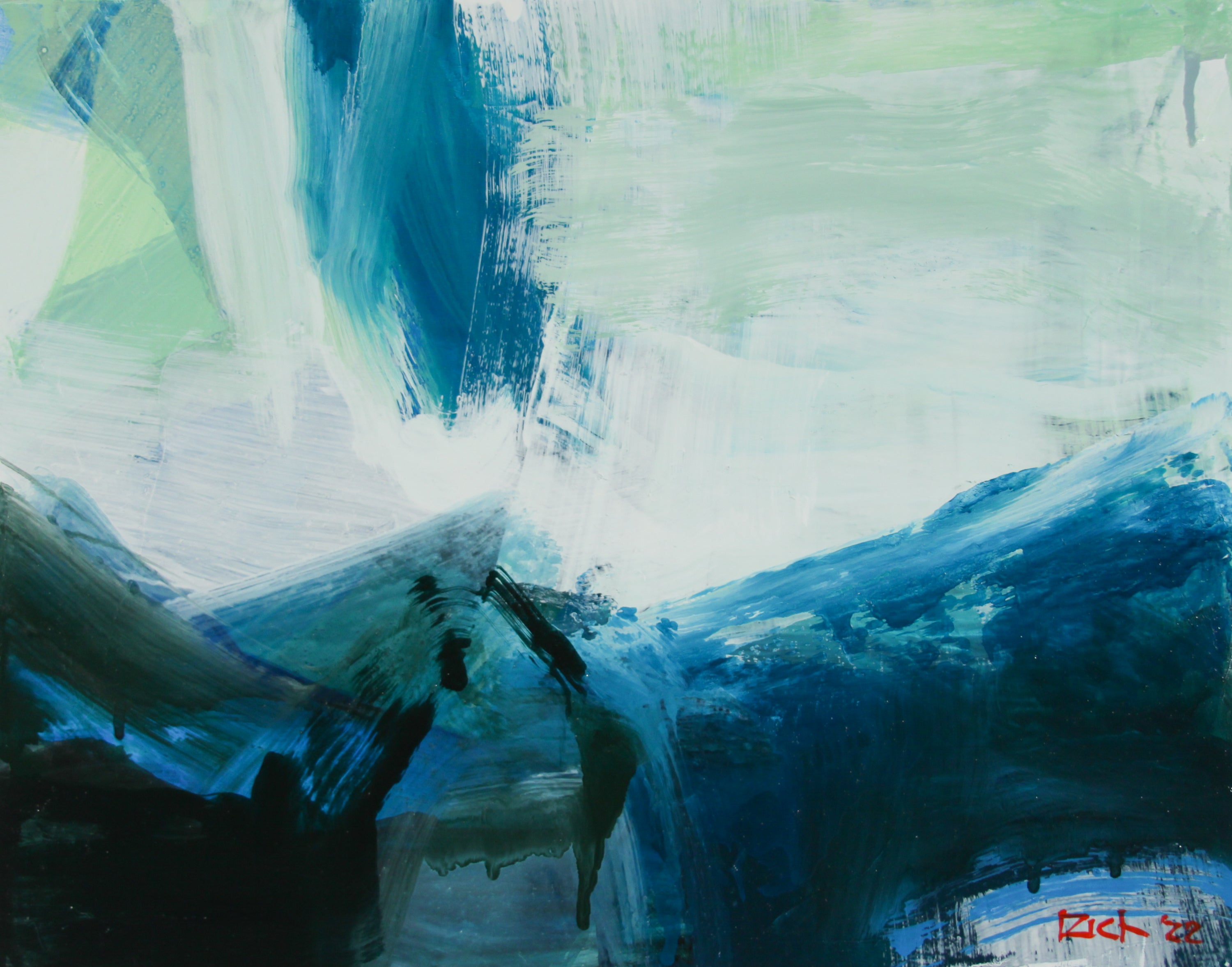 Blue Trough - Oil Painting on Panel