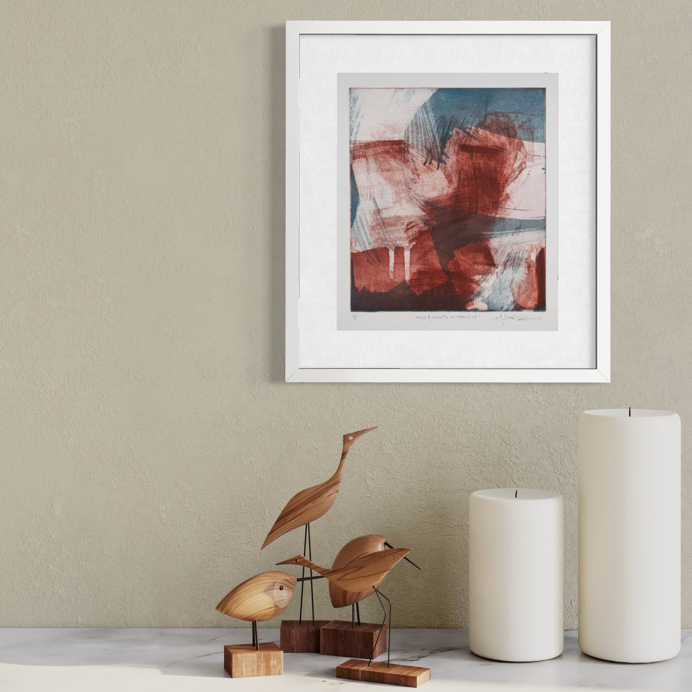Days and Nights in Spain IV - Intaglio Monoprint (Framed)