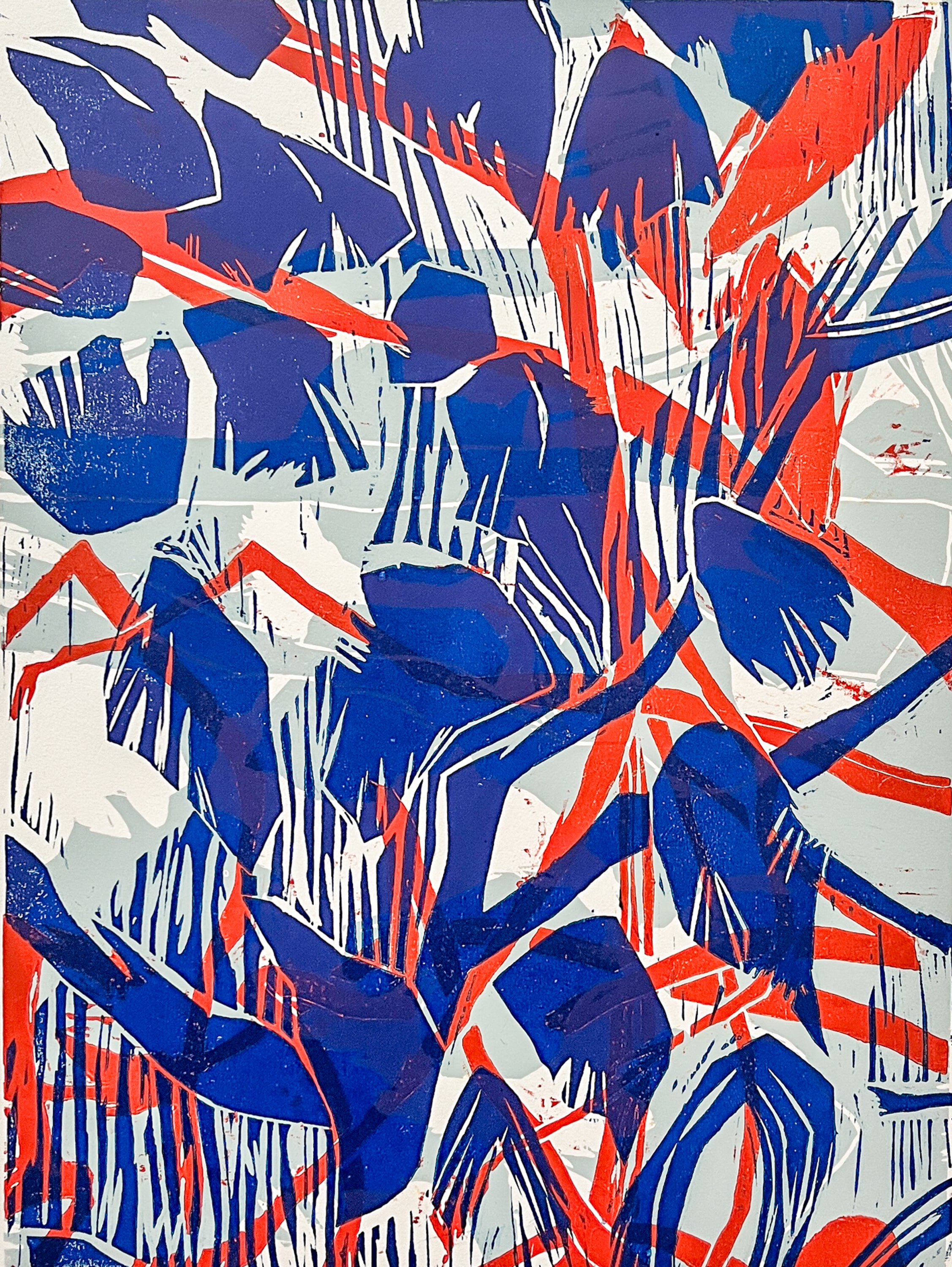 Night Garden XXXV - Woodcut
