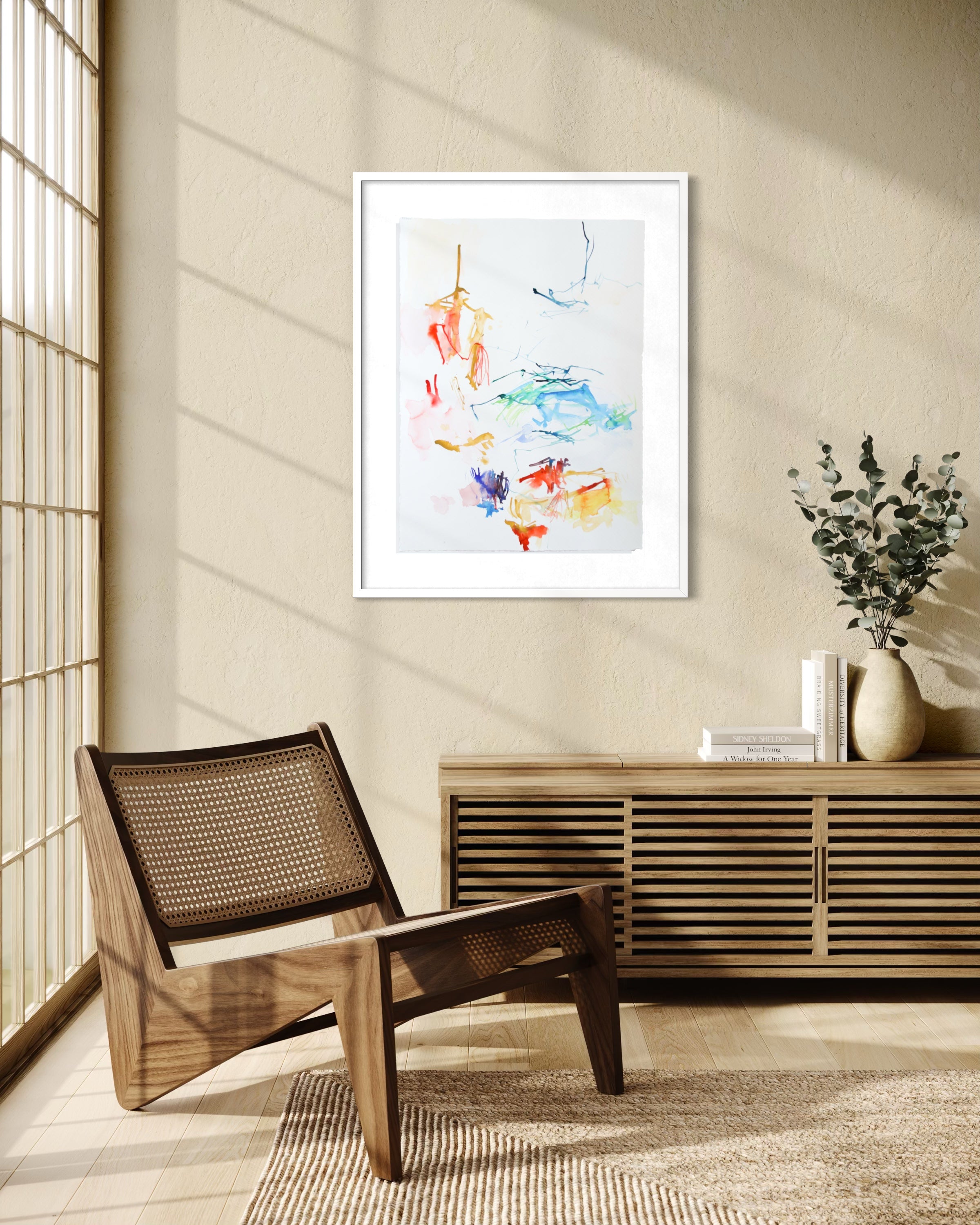 Lines of Water - Watercolor (Framed)