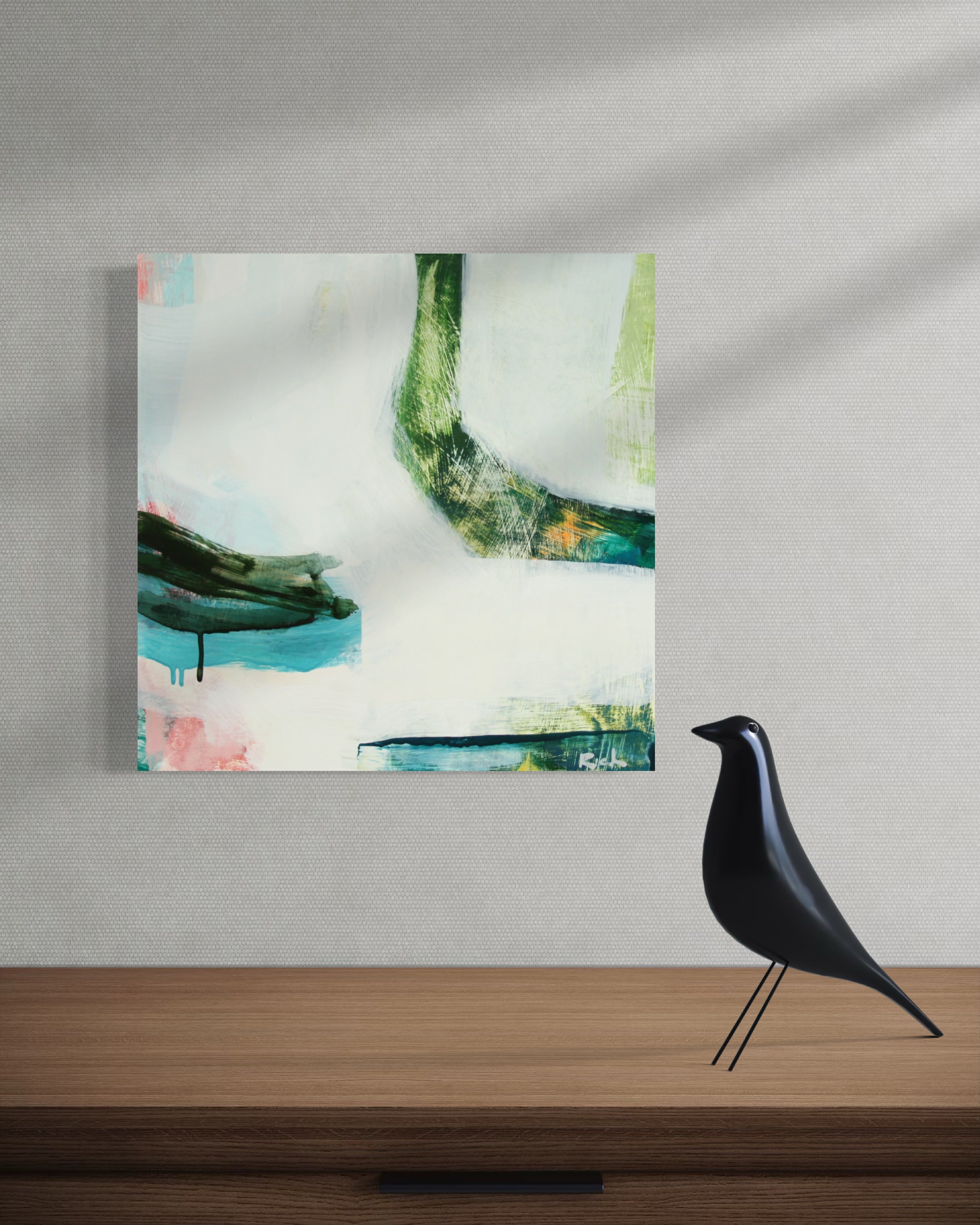 Blue in Green - Oil Painting on Panel