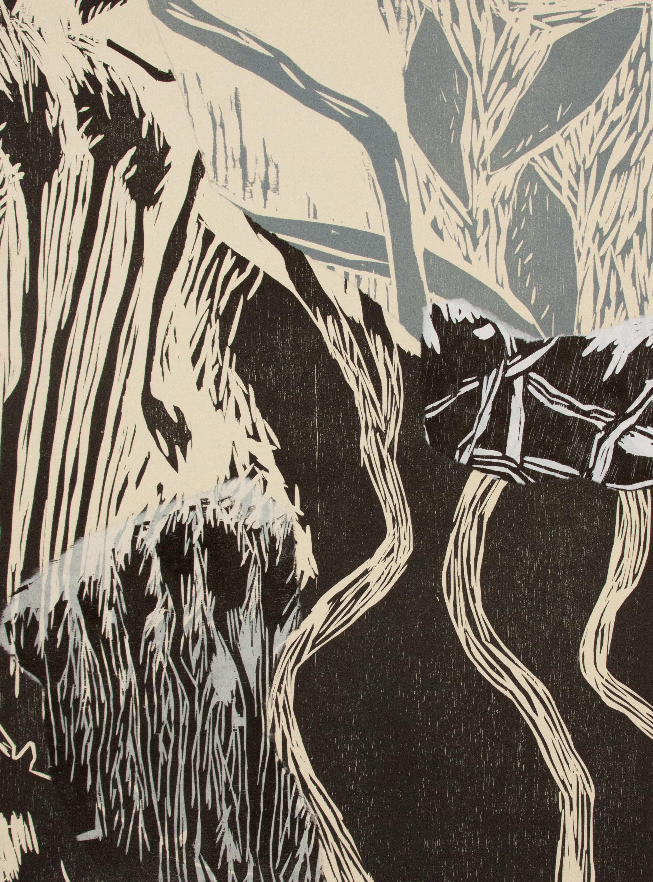 Wilder Places I - Woodcut Collage